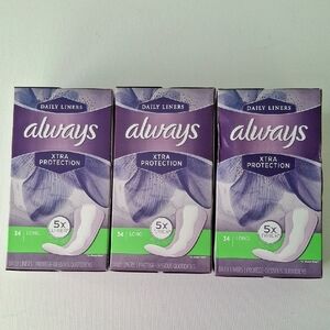 Bundle Always Xtra Protection Daily Liners - Purple and White